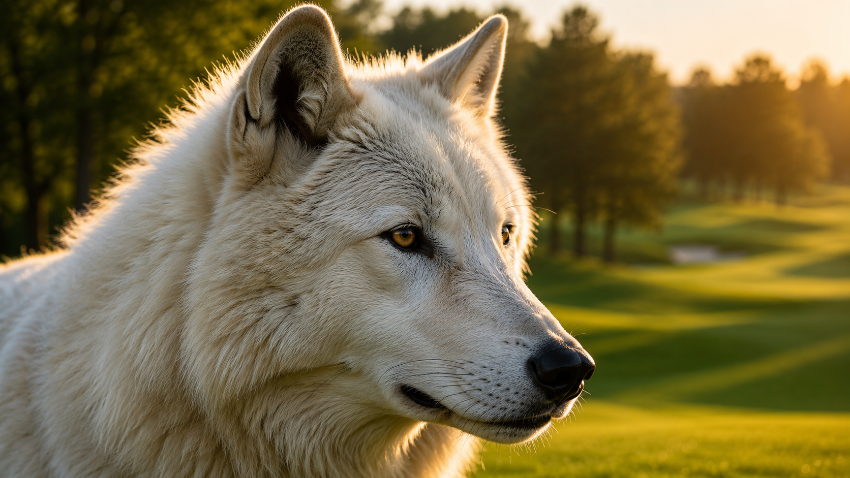 Gros plan d'un loup blanc généré par intelligence artificielle